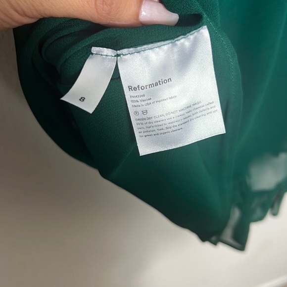 NWT Reformation Laurelei Emerald Mini Dress - Picture 10 of 13